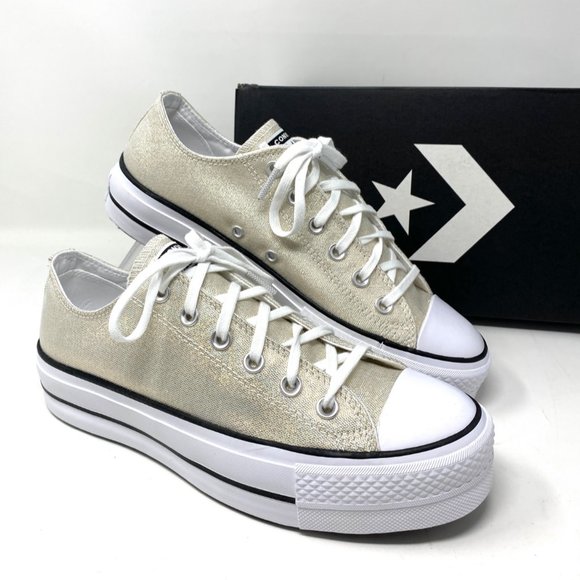 Converse Shoes - Converse ChuckTaylor AS Low Canvas Platform Gold Women's Size 10 568630C